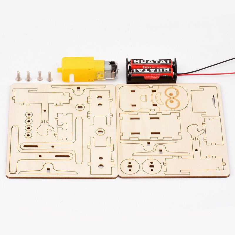 DIY Walking Robot 3D Wood Puzzle – STEM Electric Assembly Kit