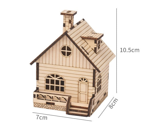 DIY 3D Puzzle Wooden House Music Box - Hand Crank & Wind-Up Versions