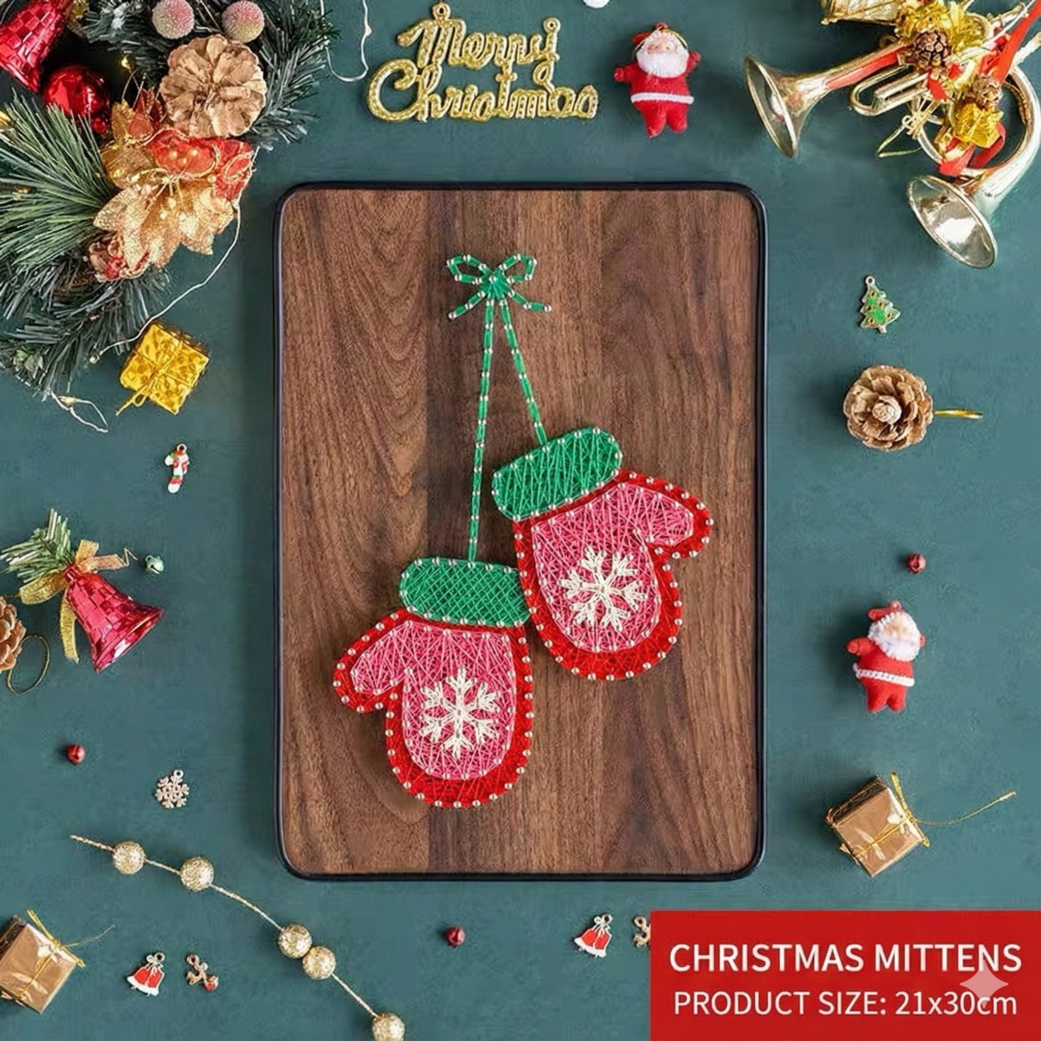 DIY String Art Kit (8" x 12") - Christmas Holiday Edition