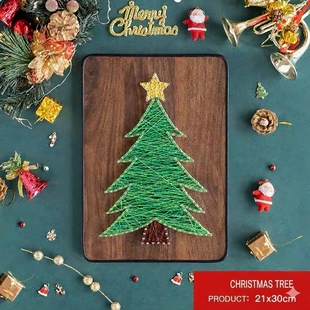 DIY String Art Kit (8" x 12") - Christmas Holiday Edition