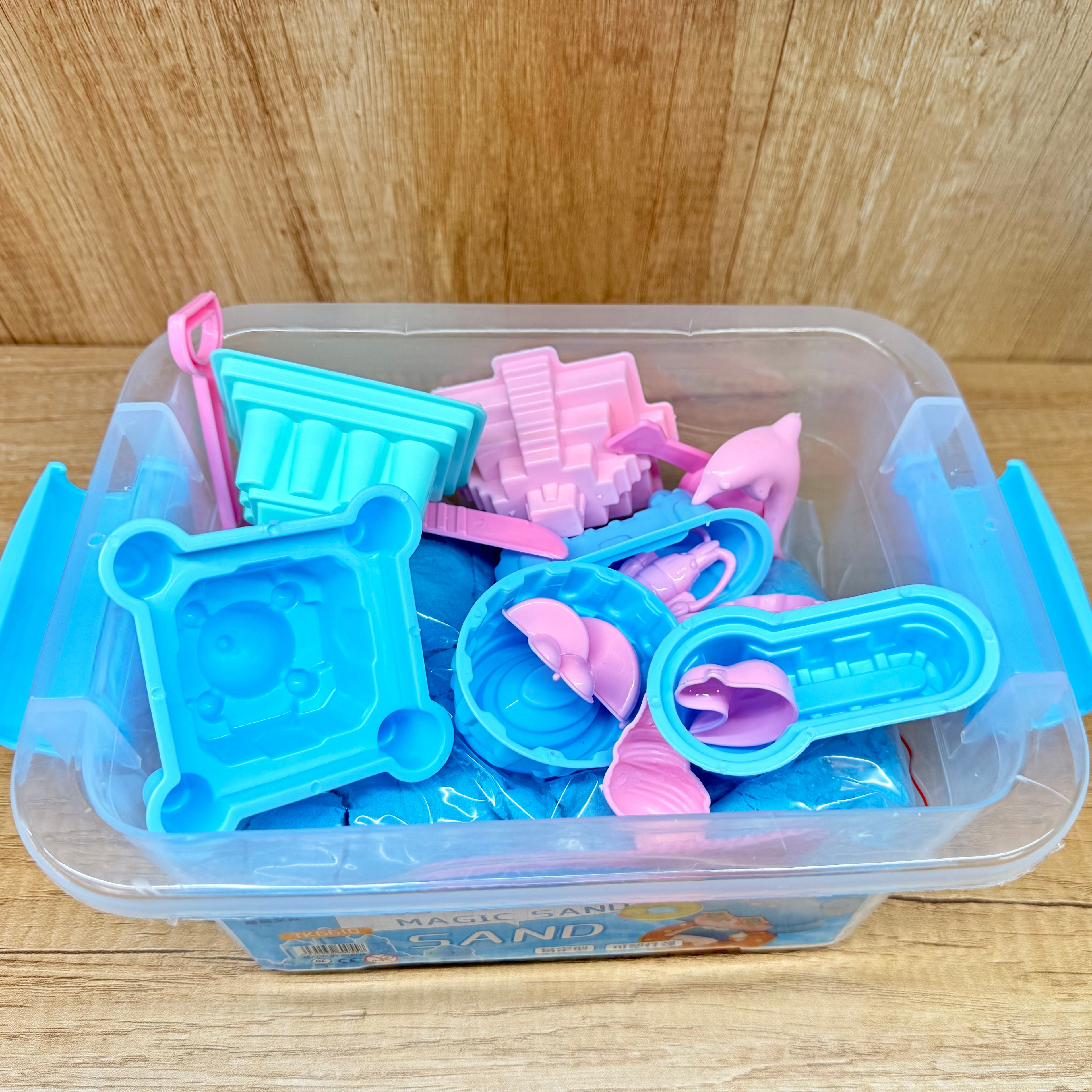 Magic Sand Activity Bucket - All-in-One Kit with Inflatable Tray & Molds