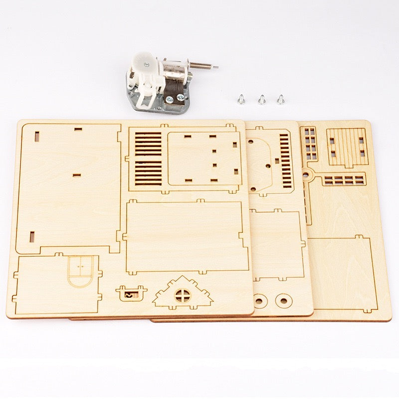 Big Windmill Music Box with Pencil Holder – 3D Wood Puzzle DIY