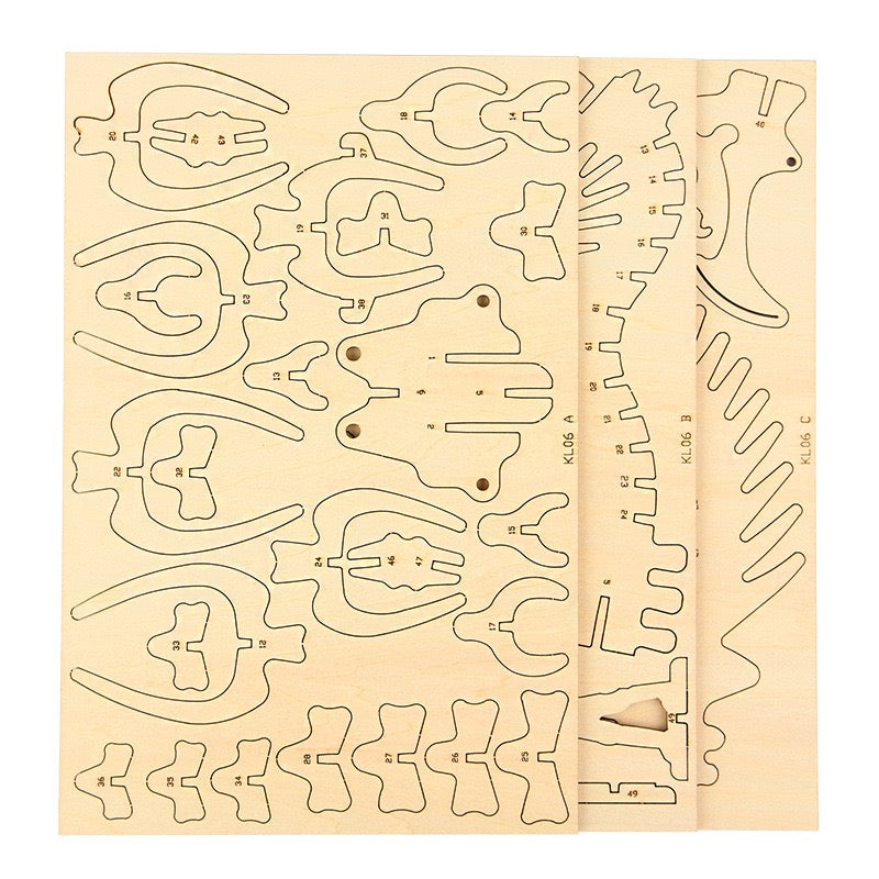 DIY 3D Wooden T-Rex Puzzle Kit - Creative Dinosaur Puzzle Kit