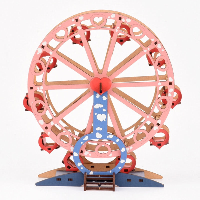 3D Wood Puzzle Colourful Love Ferris Wheel