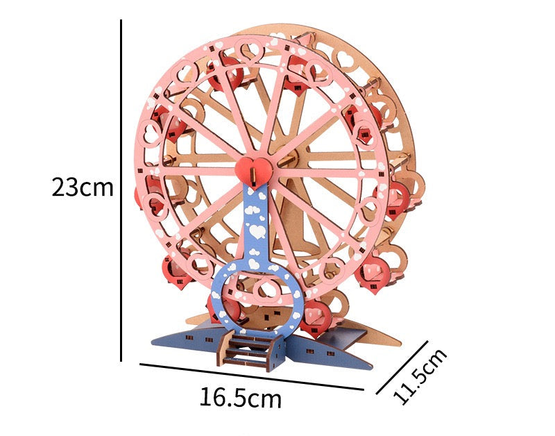 3D Wood Puzzle Colourful Love Ferris Wheel