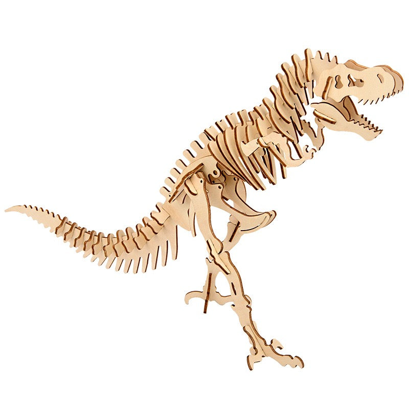 DIY 3D Wooden T-Rex Puzzle Kit - Creative Dinosaur Puzzle Kit