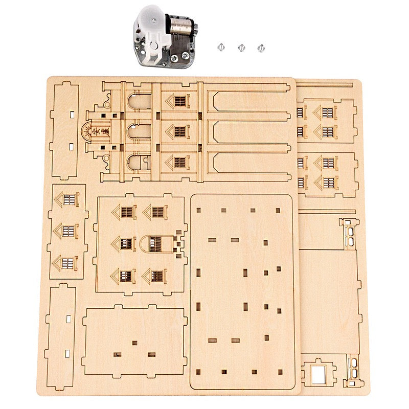 3D Wood Puzzle Music Box – Watchtower Mansion