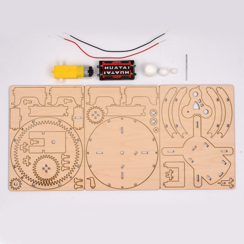 DIY Electric Planetary Gear 3D Wood Puzzle – STEM Mechanical Model Kit