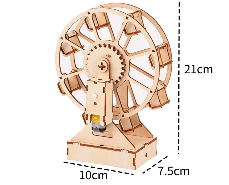 DIY Electric 3D Wood Puzzle Ferris Wheel – Educational STEM Toy for Kids