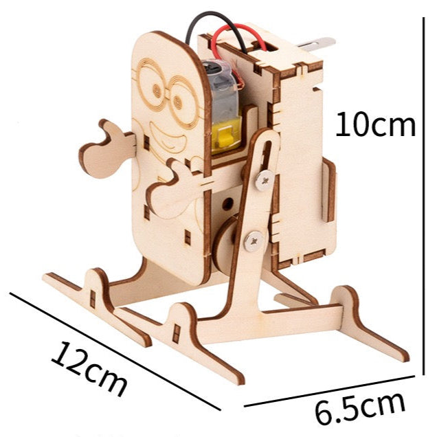 DIY Walking Robot 3D Wood Puzzle – STEM Electric Assembly Kit