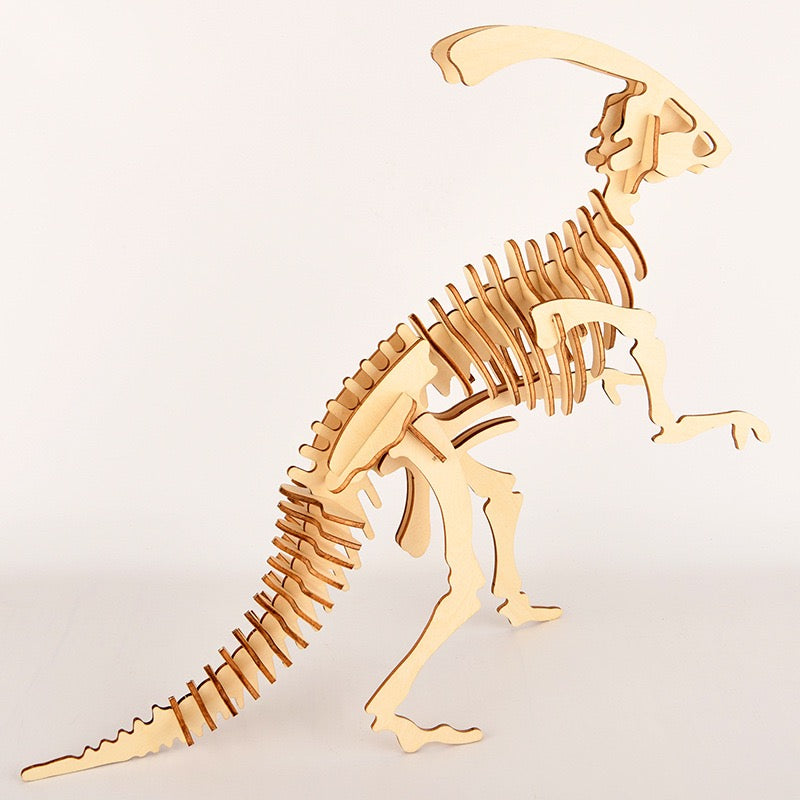 DIY 3D Wooden Puzzle - Parasaurolophus Dinosaur Puzzle Kit