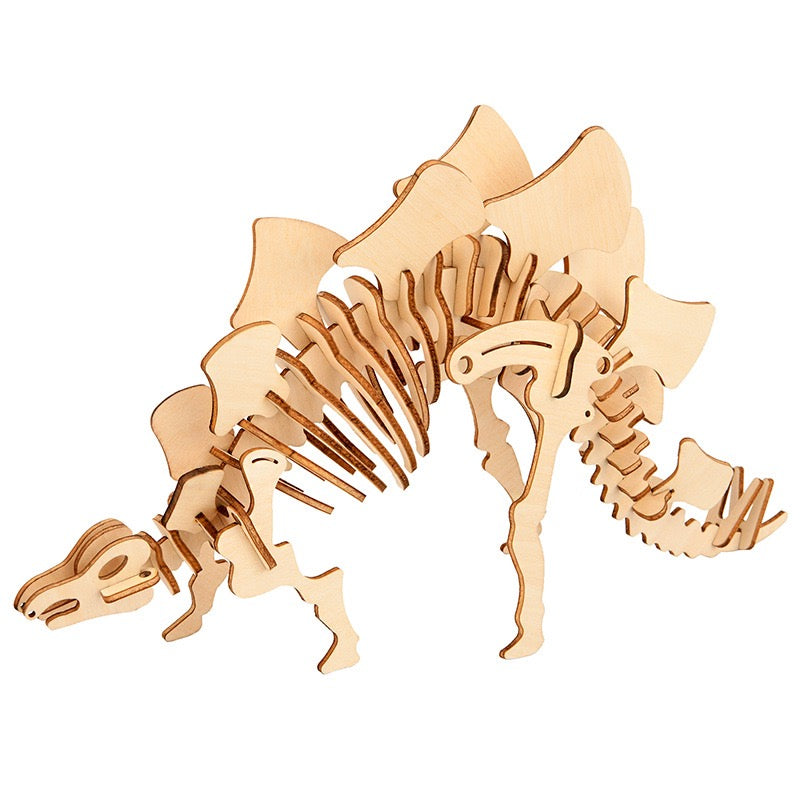 DIY 3D Wooden Puzzle - Stegosaurus Dinosaur Puzzle Kit