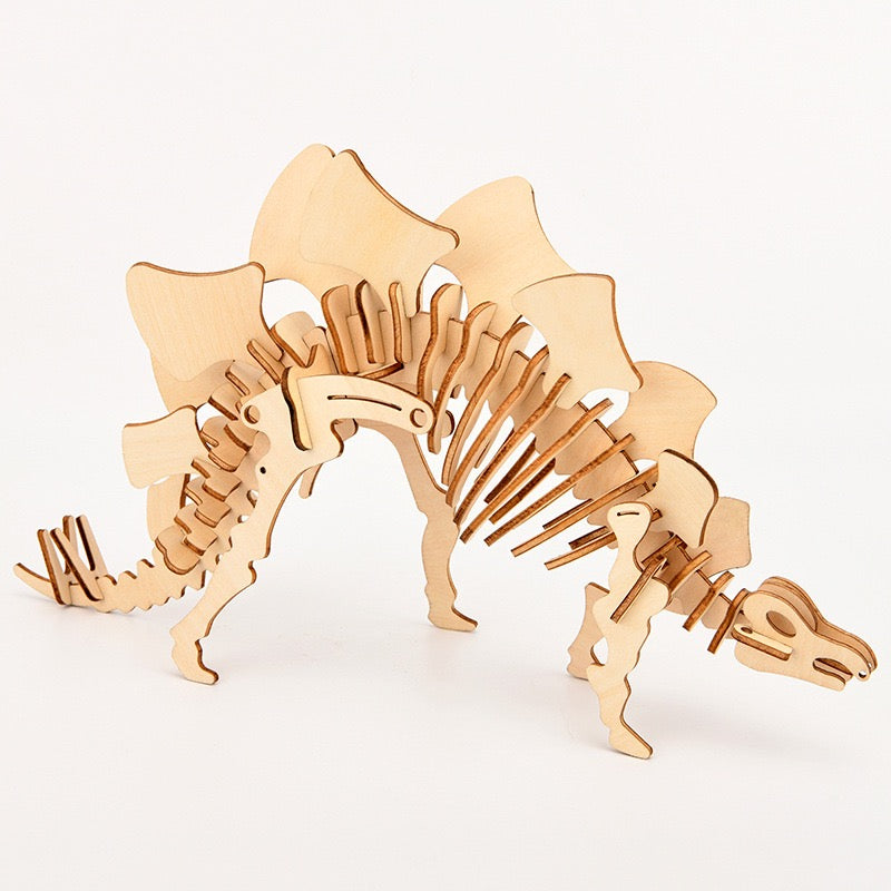 DIY 3D Wooden Puzzle - Stegosaurus Dinosaur Puzzle Kit