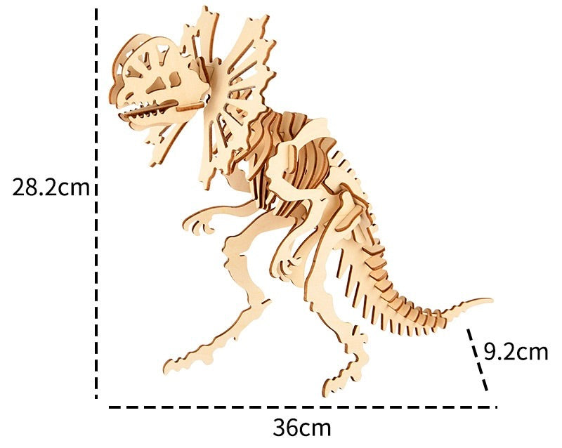 DIY 3D Wooden Puzzle - Dilophosaurus Dinosaur Puzzle Kit