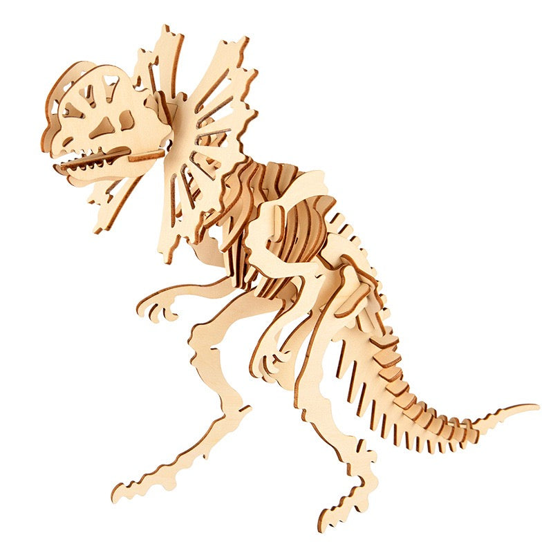 DIY 3D Wooden Puzzle - Dilophosaurus Dinosaur Puzzle Kit