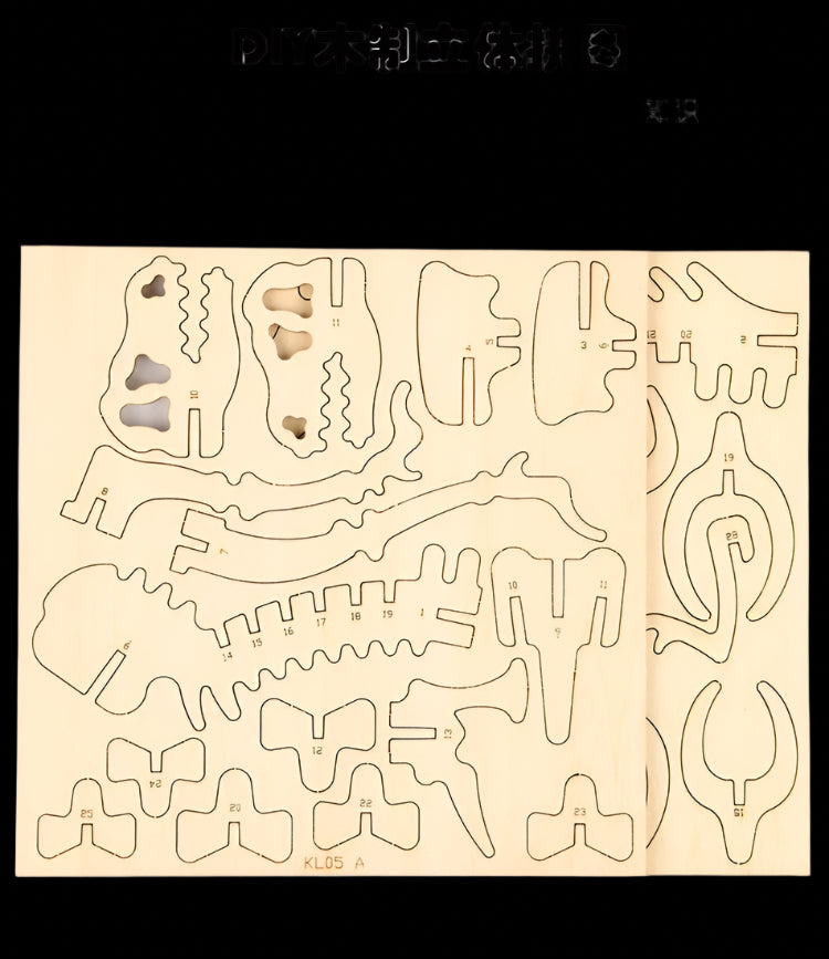 DIY 3D Wooden Puzzle - Mini T-Rex Dinosaur Puzzle Kit