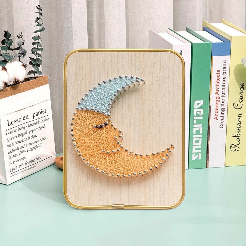 DIY String Art Kit with Frame (6" x 8") - Creative Craft for Kids & Beginners