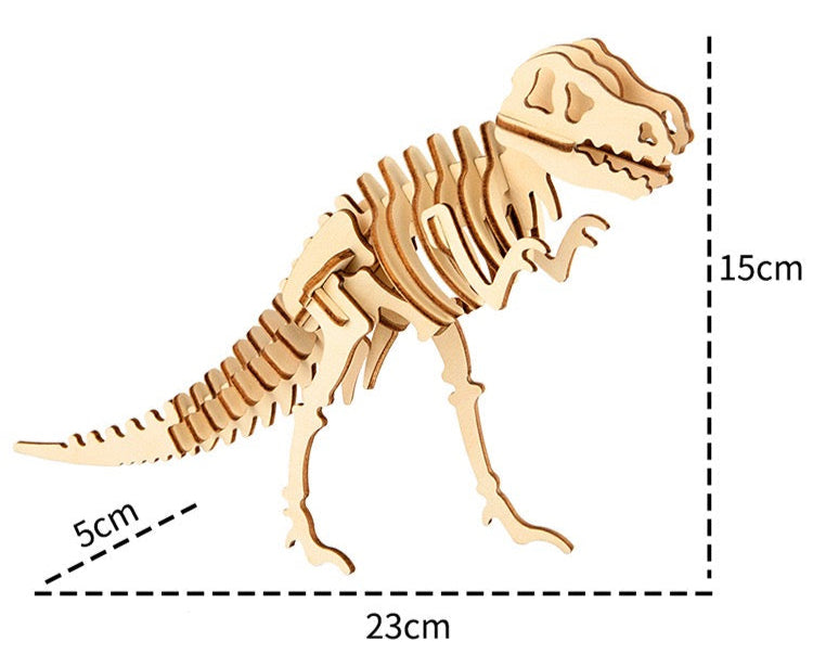 DIY 3D Wooden Puzzle - Mini T-Rex Dinosaur Puzzle Kit