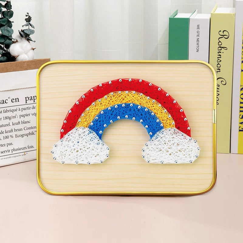 DIY String Art Kit with Frame (6" x 8") - Creative Craft for Kids & Beginners