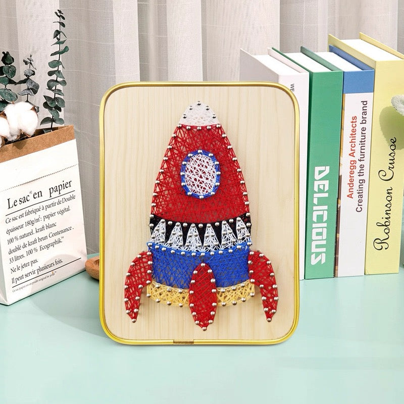 DIY String Art Kit with Frame (6" x 8") - Creative Craft for Kids & Beginners