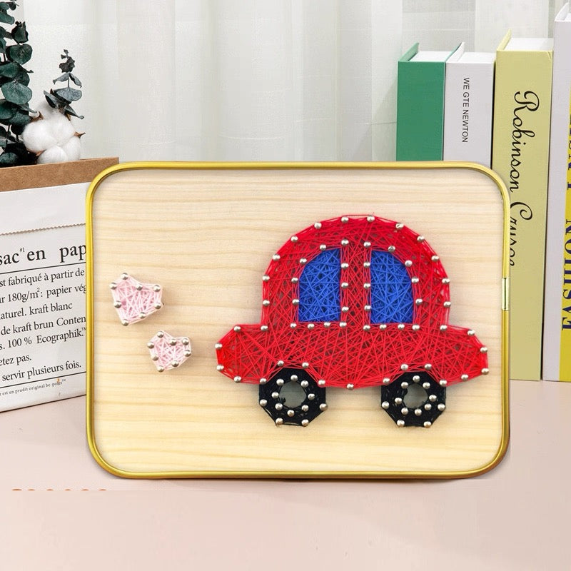 DIY String Art Kit with Frame (6" x 8") - Creative Craft for Kids & Beginners