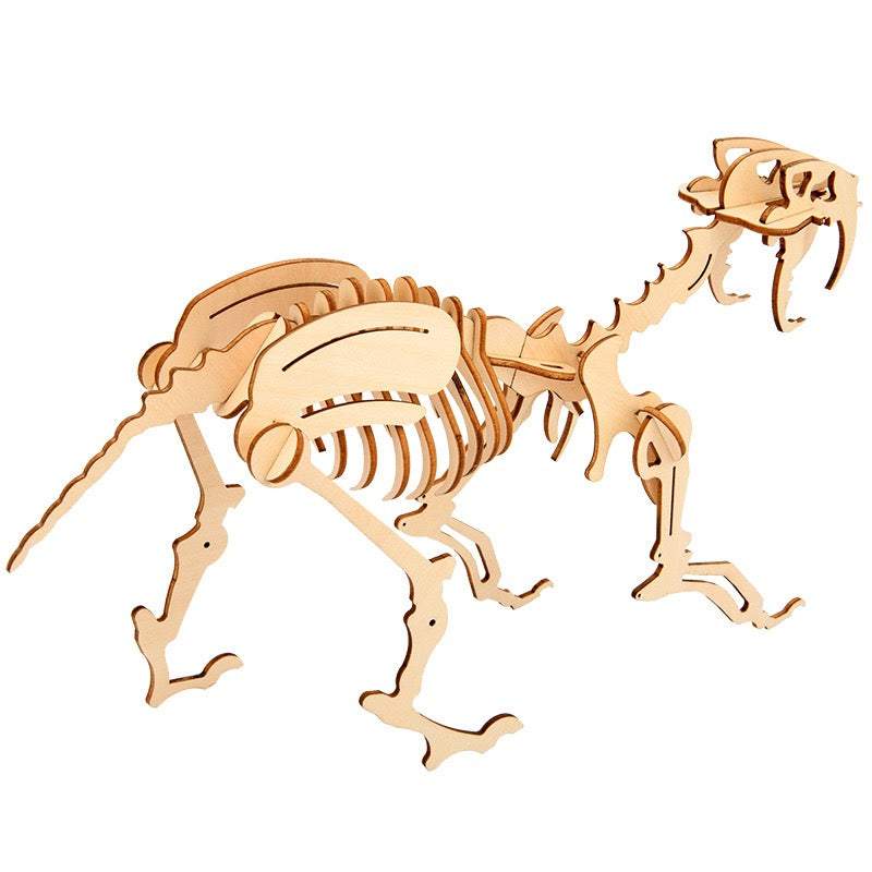 DIY 3D Wooden Puzzle - Sabertooth Tiger Puzzle Kit