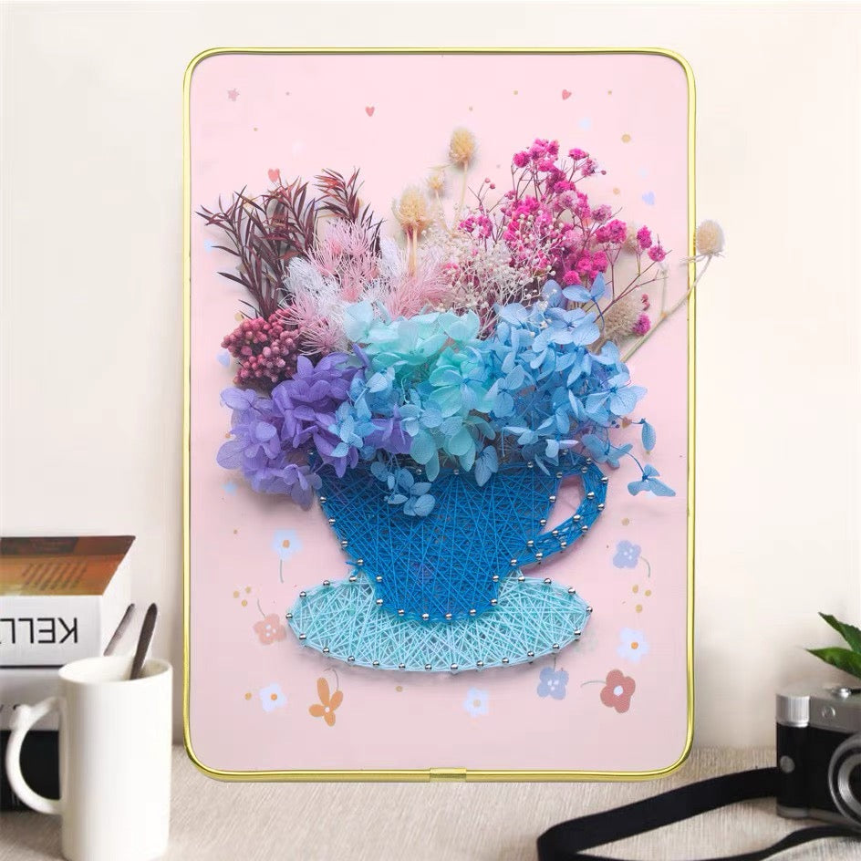 DIY String Art & Dried Flower Kit (8" x 12") - Beautiful Handcraft Decor