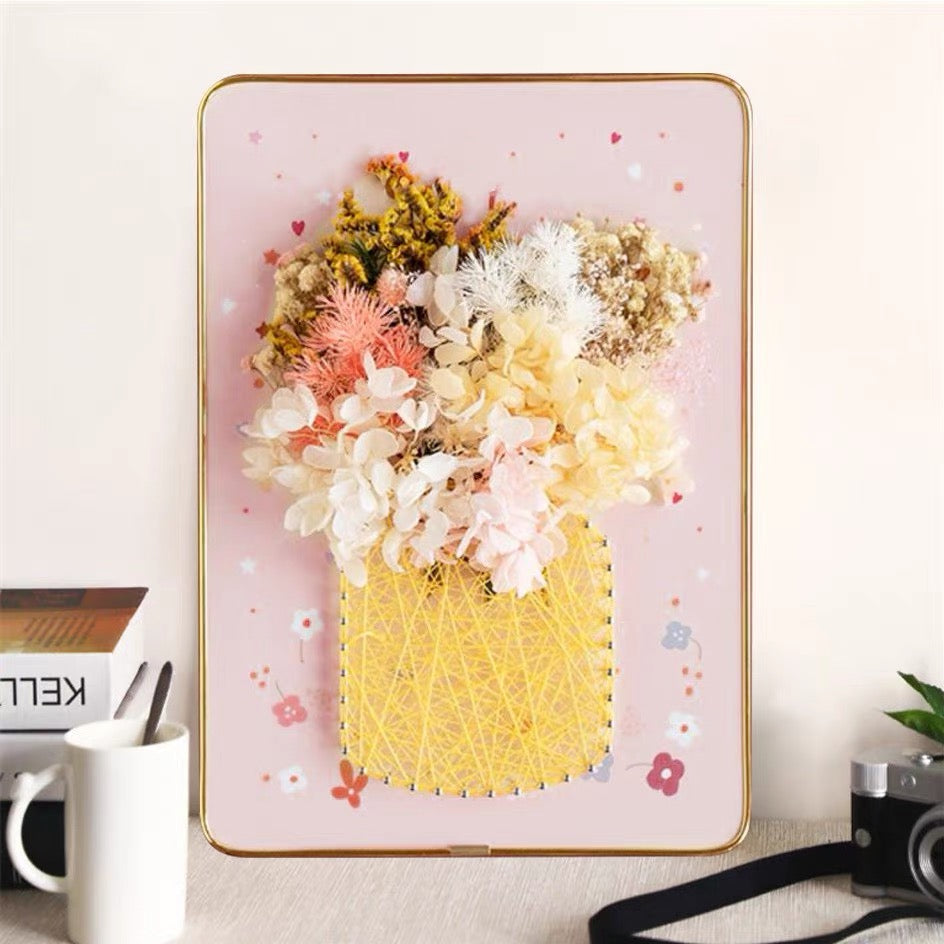 DIY String Art & Dried Flower Kit (8" x 12") - Beautiful Handcraft Decor