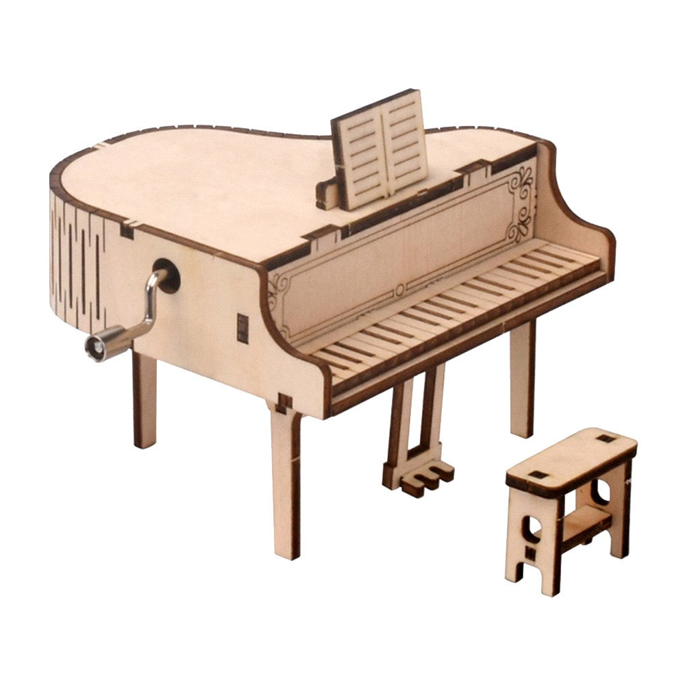 DIY 3D Music Box Wood Puzzle - Grand Piano