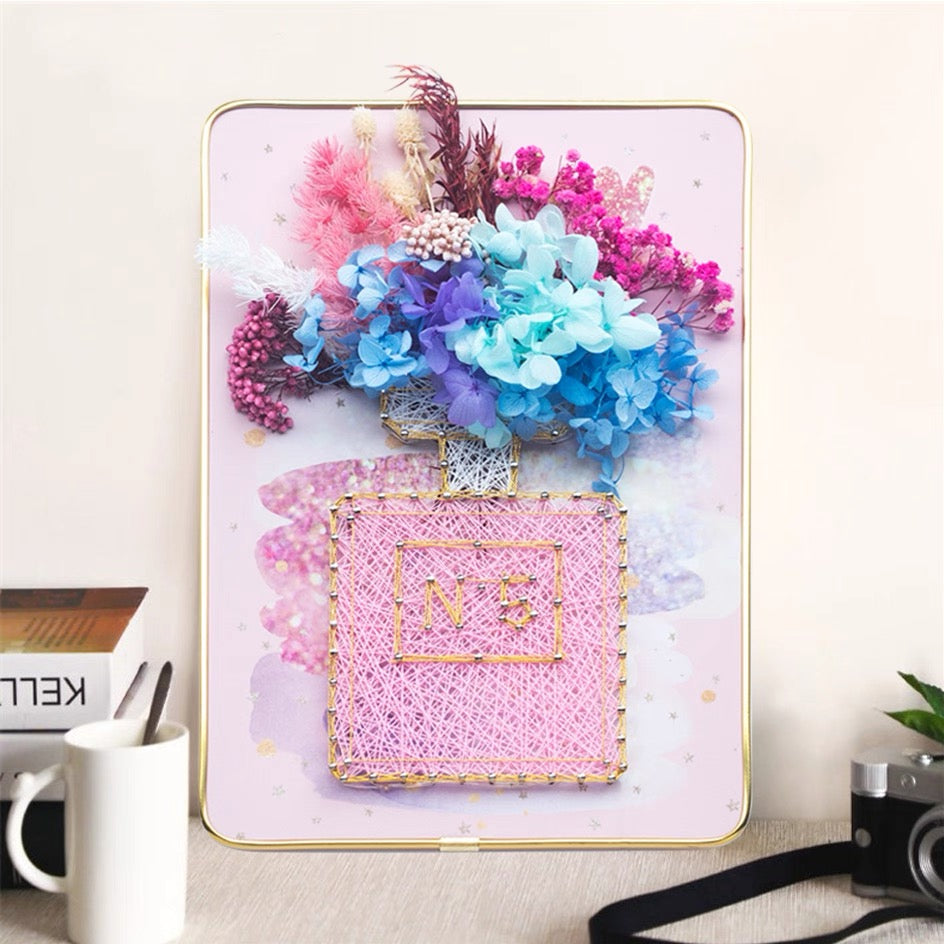 DIY String Art & Dried Flower Kit (8" x 12") - Beautiful Handcraft Decor