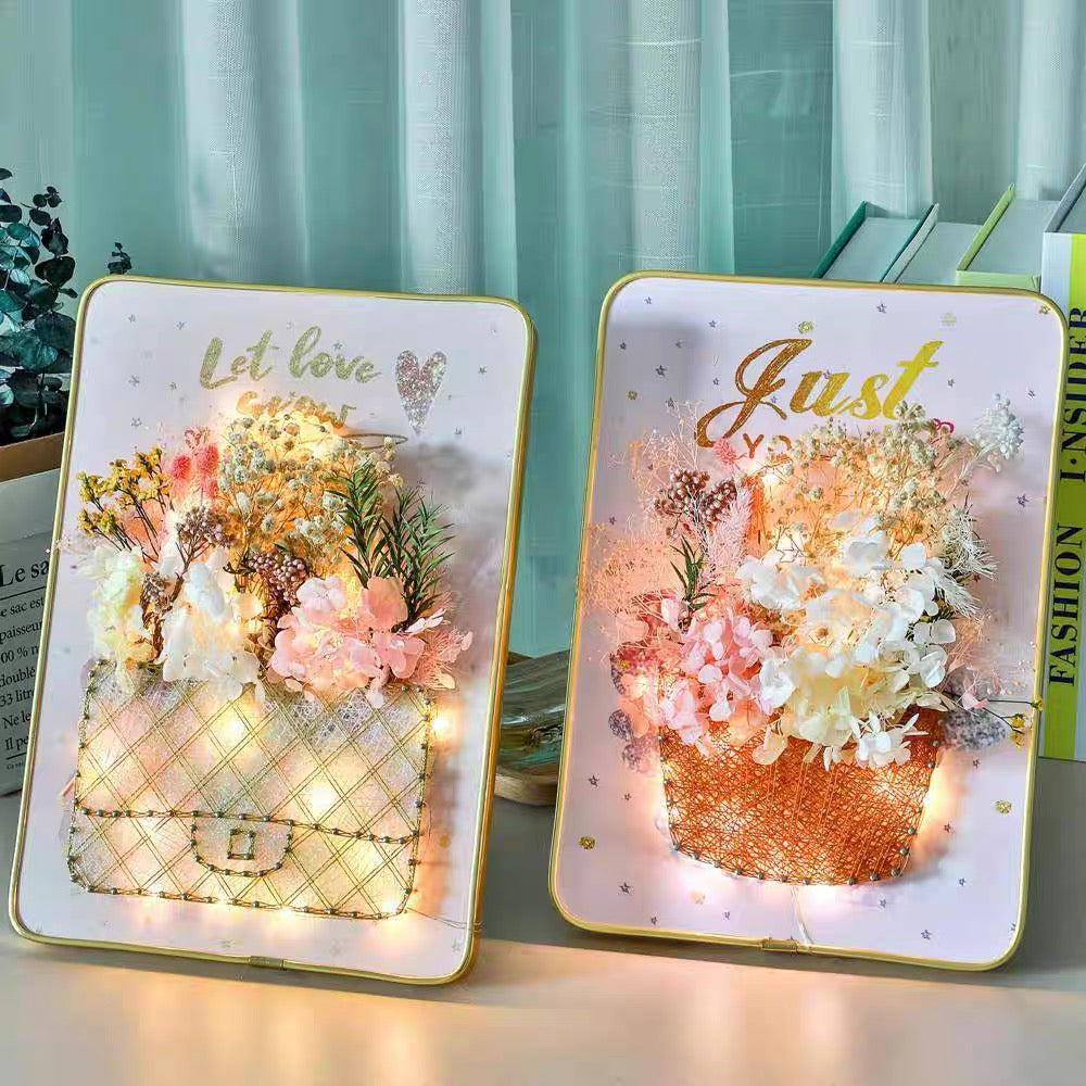 DIY String Art & Dried Flower Kit (8" x 12") - Beautiful Handcraft Decor