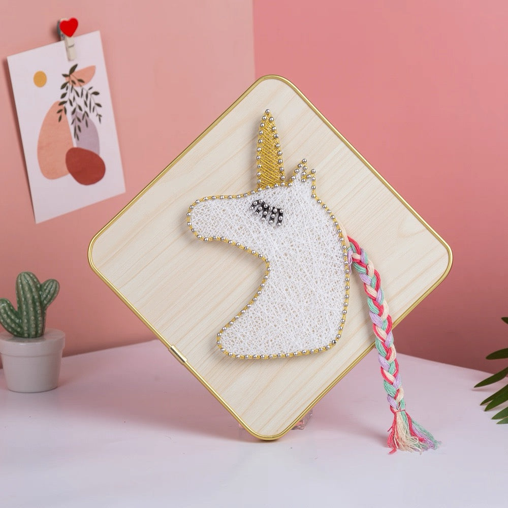 DIY String Art Kit with Frame (8" x 8") - Square Creative Craft