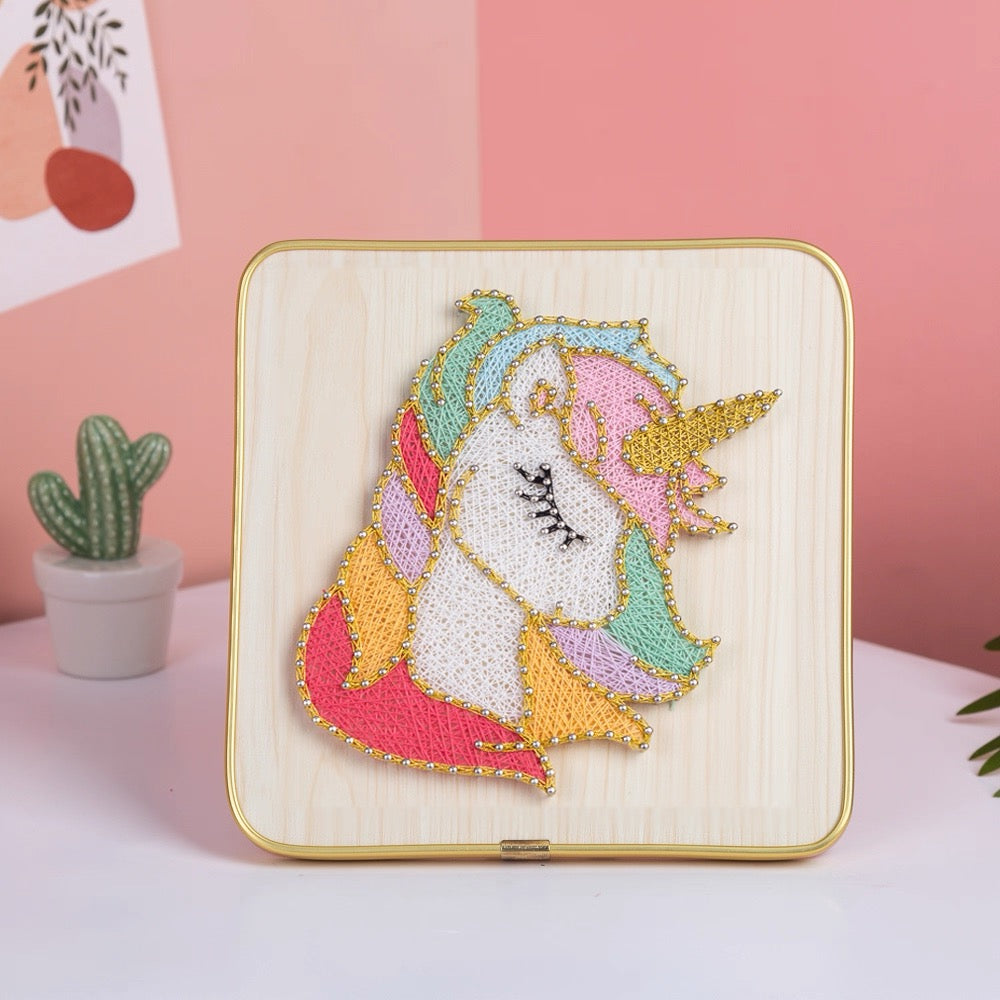 DIY String Art Kit with Frame (8" x 8") - Square Creative Craft