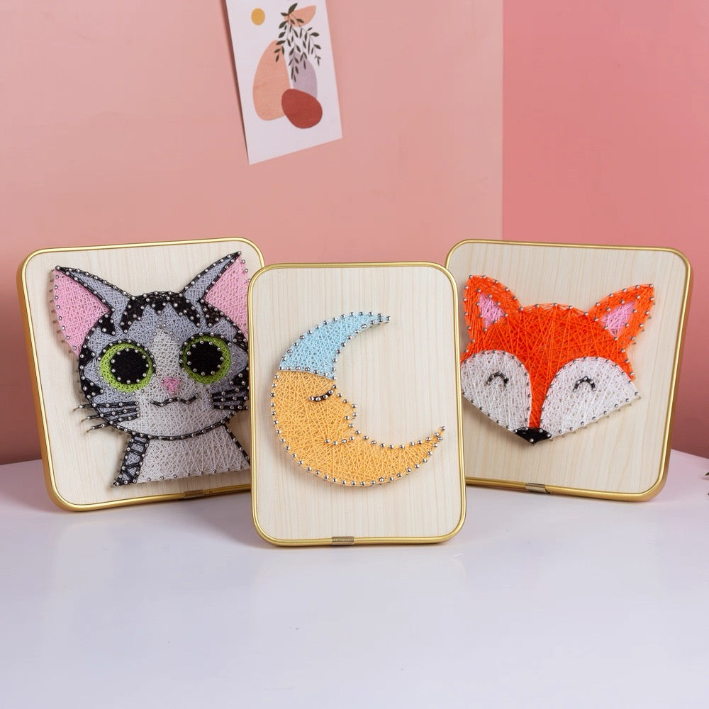 DIY String Art Kit with Frame (8" x 8") - Square Creative Craft