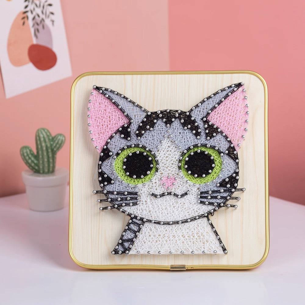 DIY String Art Kit with Frame (8" x 8") - Square Creative Craft