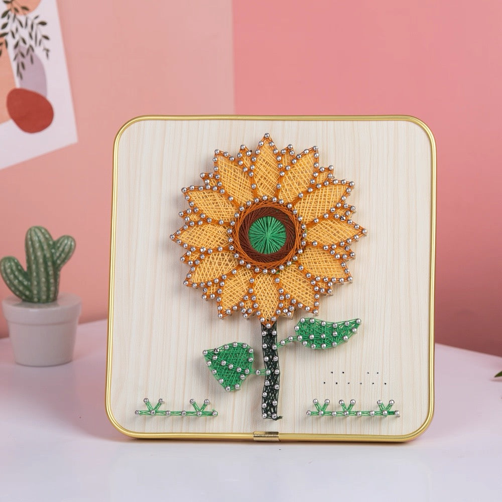 DIY String Art Kit with Frame (8" x 8") - Square Creative Craft