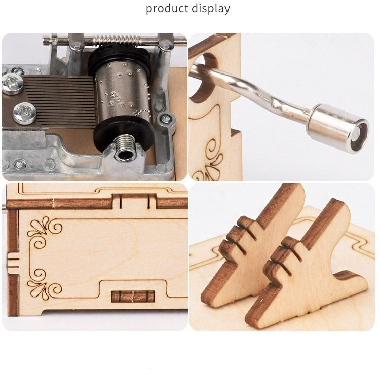 DIY 3D Wooden Puzzle - Hand-Crank Harp Music Box