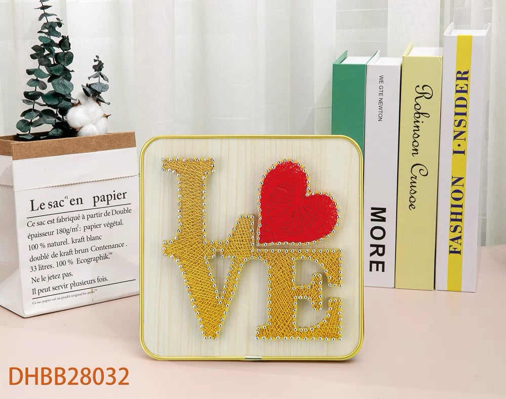 DIY String Art Kit with Frame (8" x 8") - Square Creative Craft