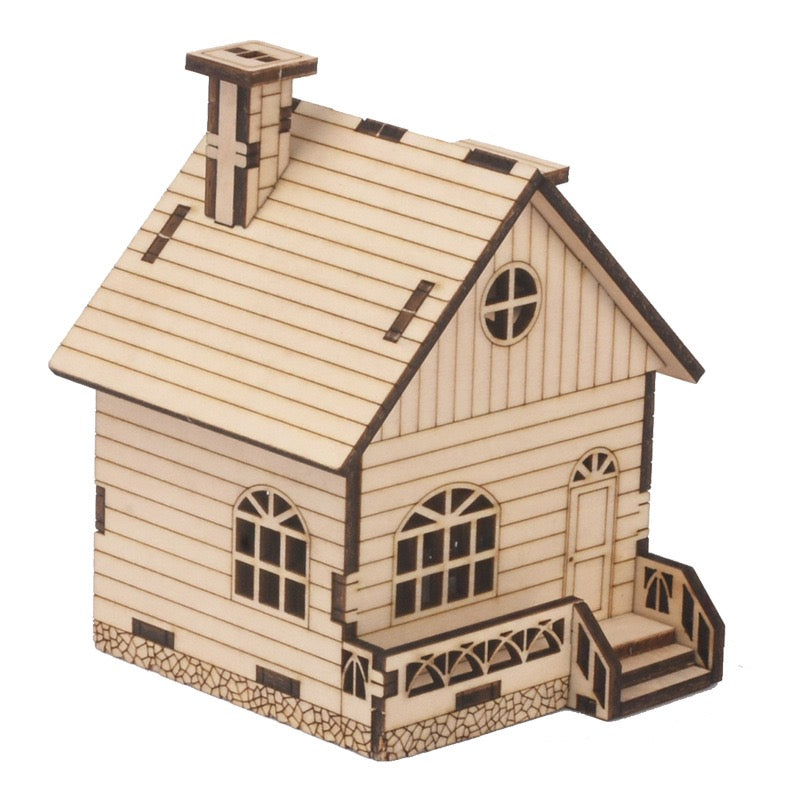 DIY 3D Puzzle Wooden House Music Box - Hand Crank &amp; Wind-Up Versions