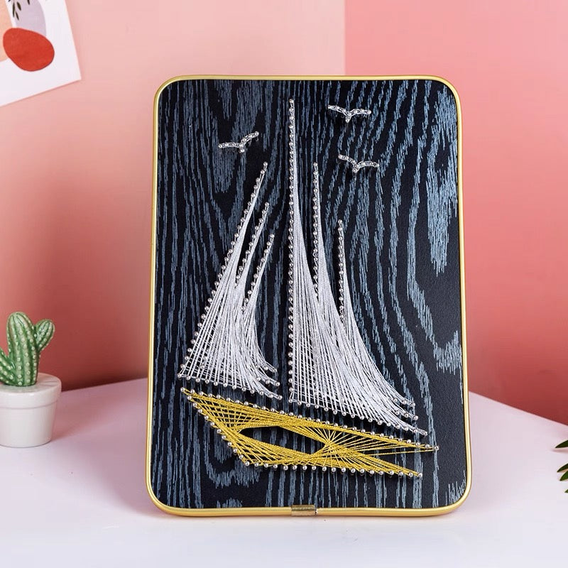 DIY String Art Kit with Frame (8" x 12") - Large Size Creative Collection