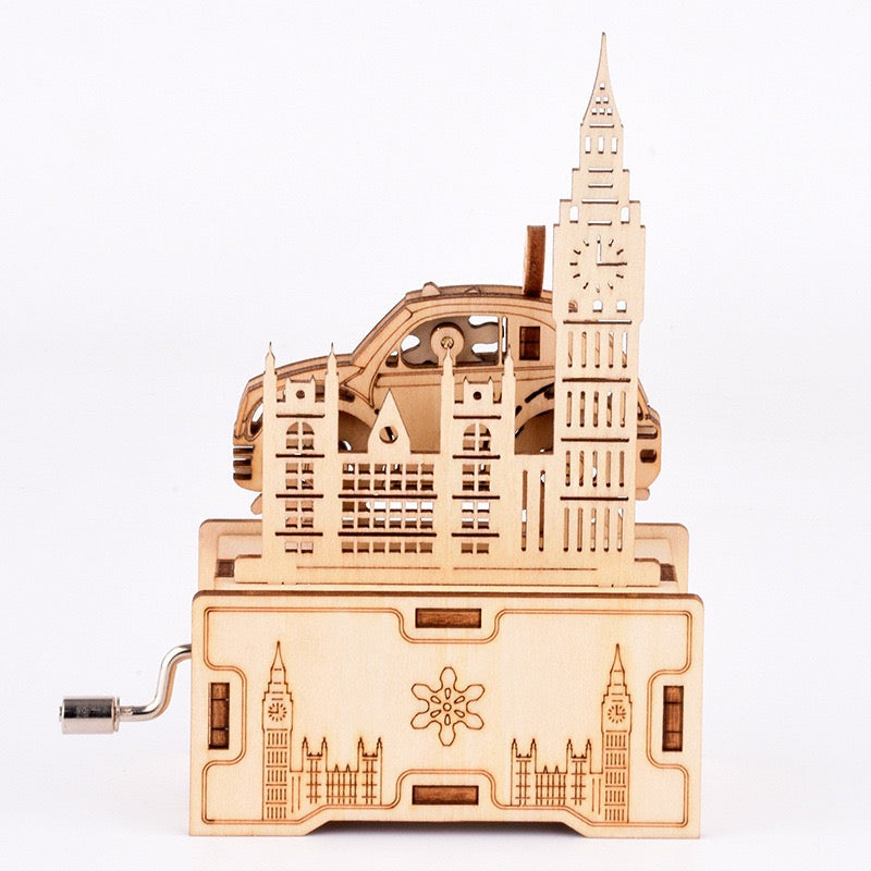 3D Wood Puzzle Music Box - London Beetle Car and Big Ben DIY Craft Kit