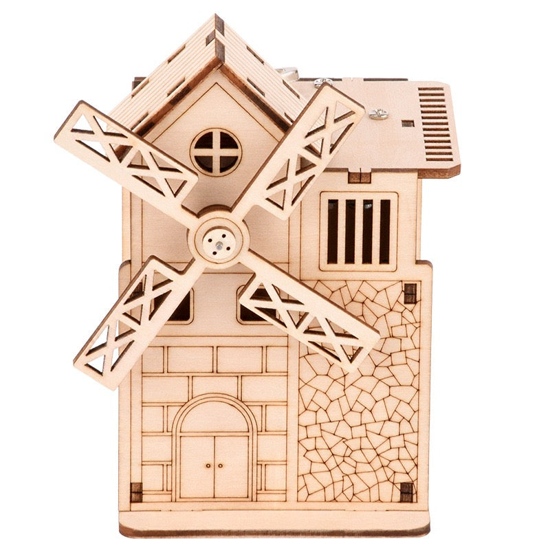 Large Windmill Music Box – 3D Wood Puzzle
