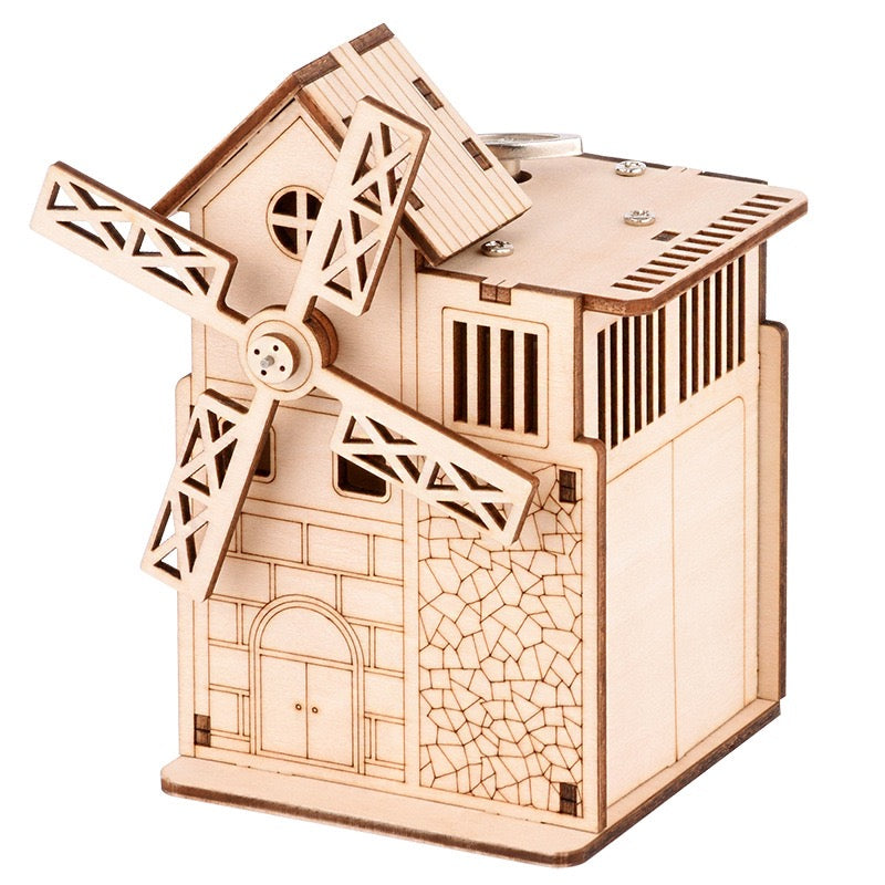 Large Windmill Music Box – 3D Wood Puzzle