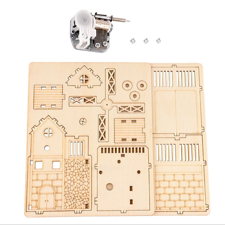 Large Windmill Music Box – 3D Wood Puzzle
