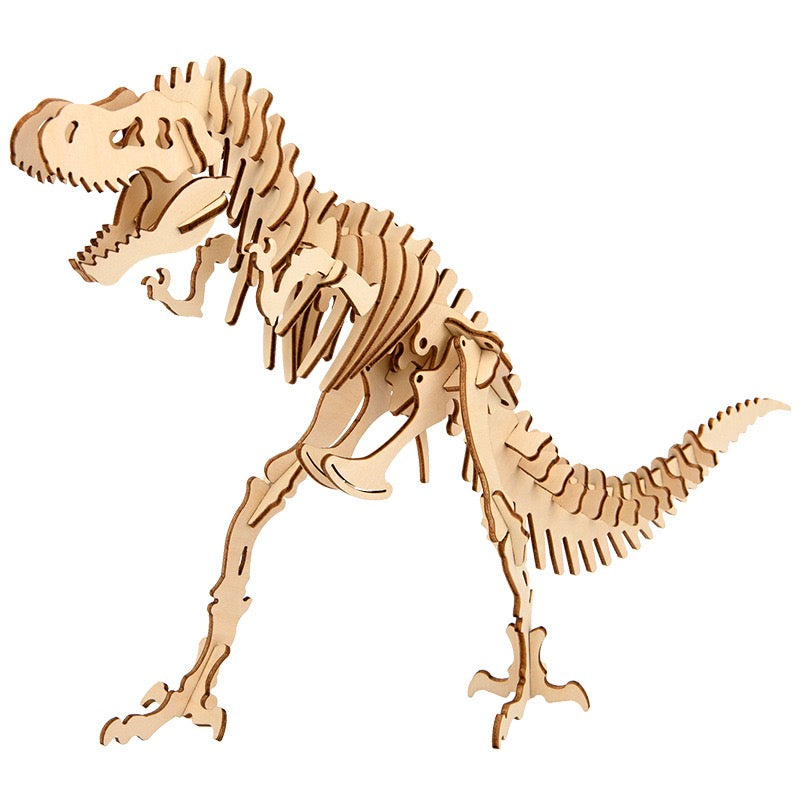 DIY 3D Wooden T-Rex Puzzle Kit - Creative Dinosaur Puzzle Kit