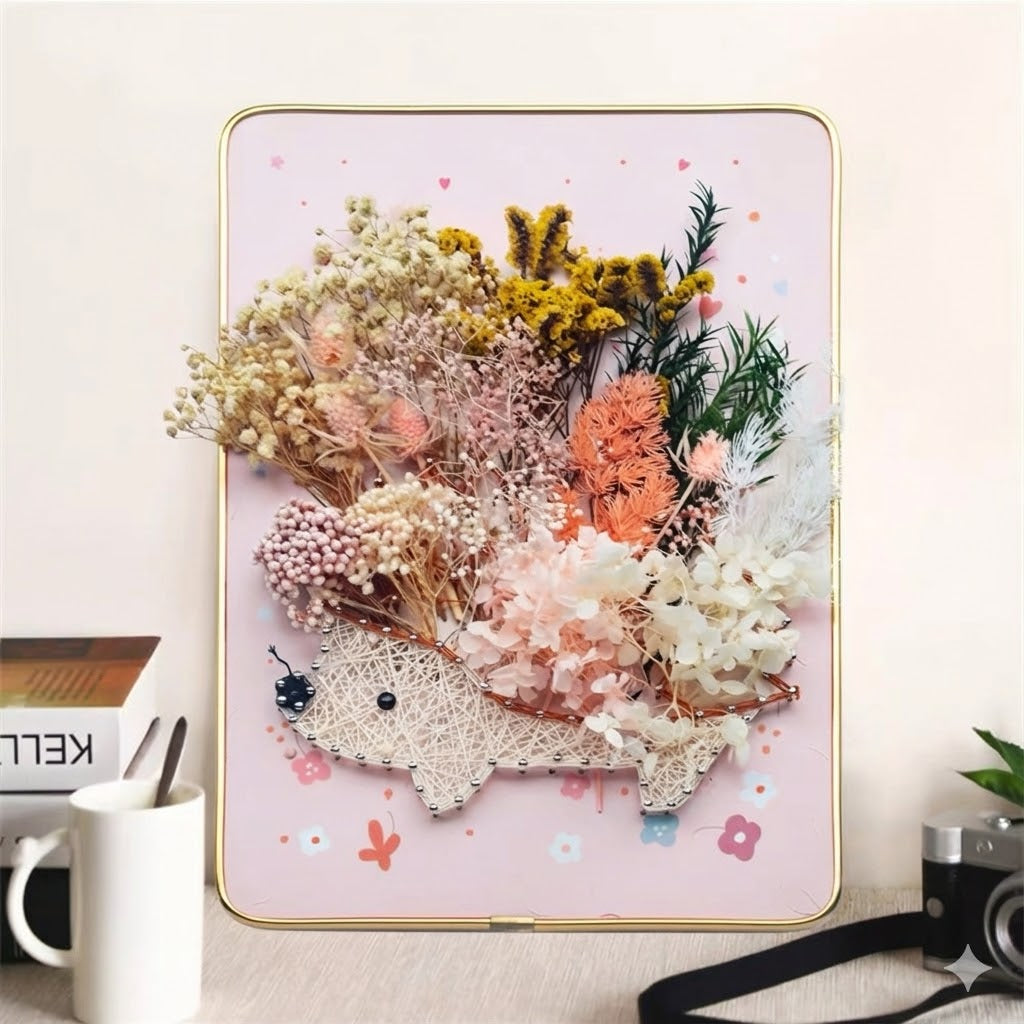 DIY String Art & Dried Flower Kit (8" x 12") - Beautiful Handcraft Decor