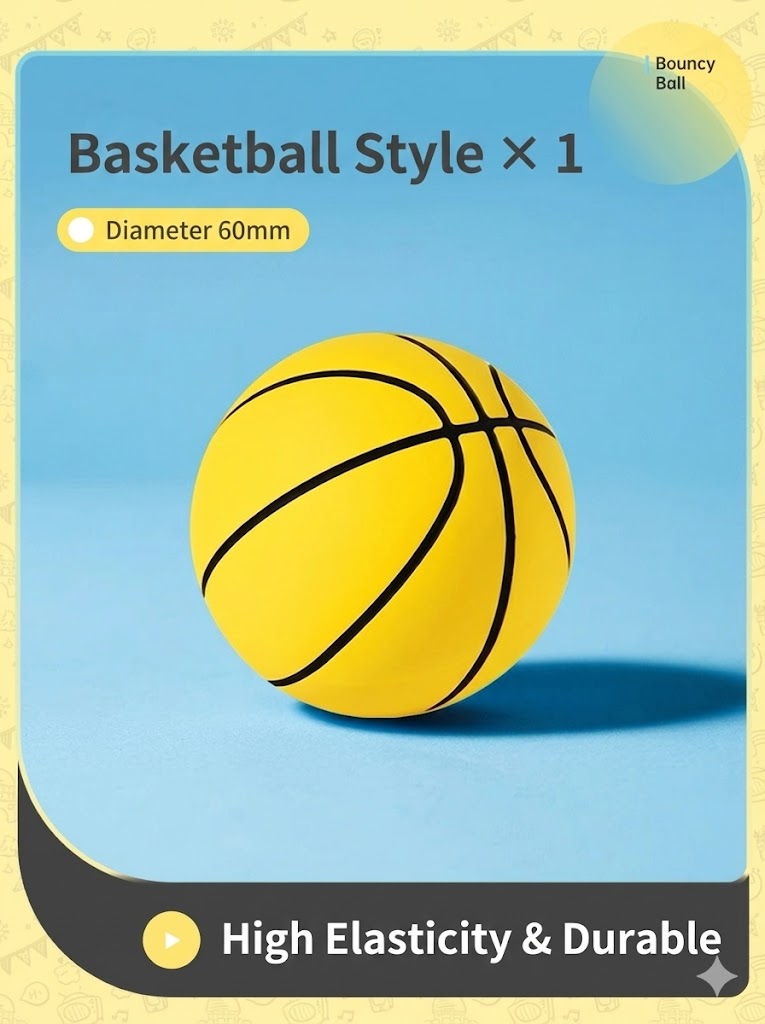 60mm High Bounce Sports Balls for Kids & Party Favors