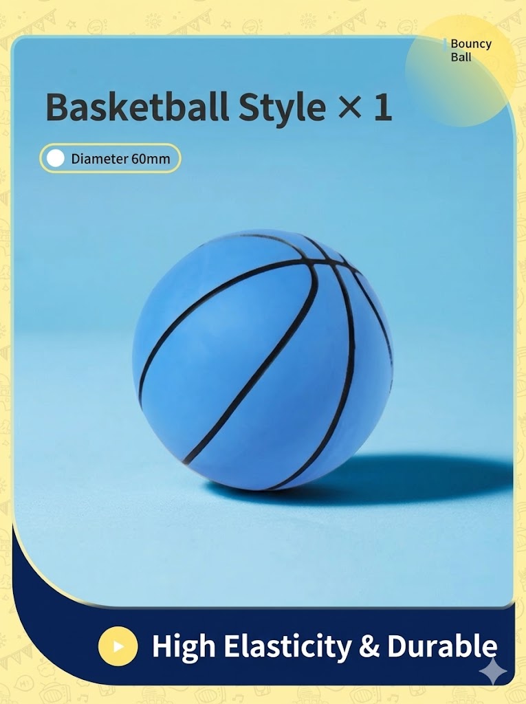 60mm High Bounce Sports Balls for Kids & Party Favors