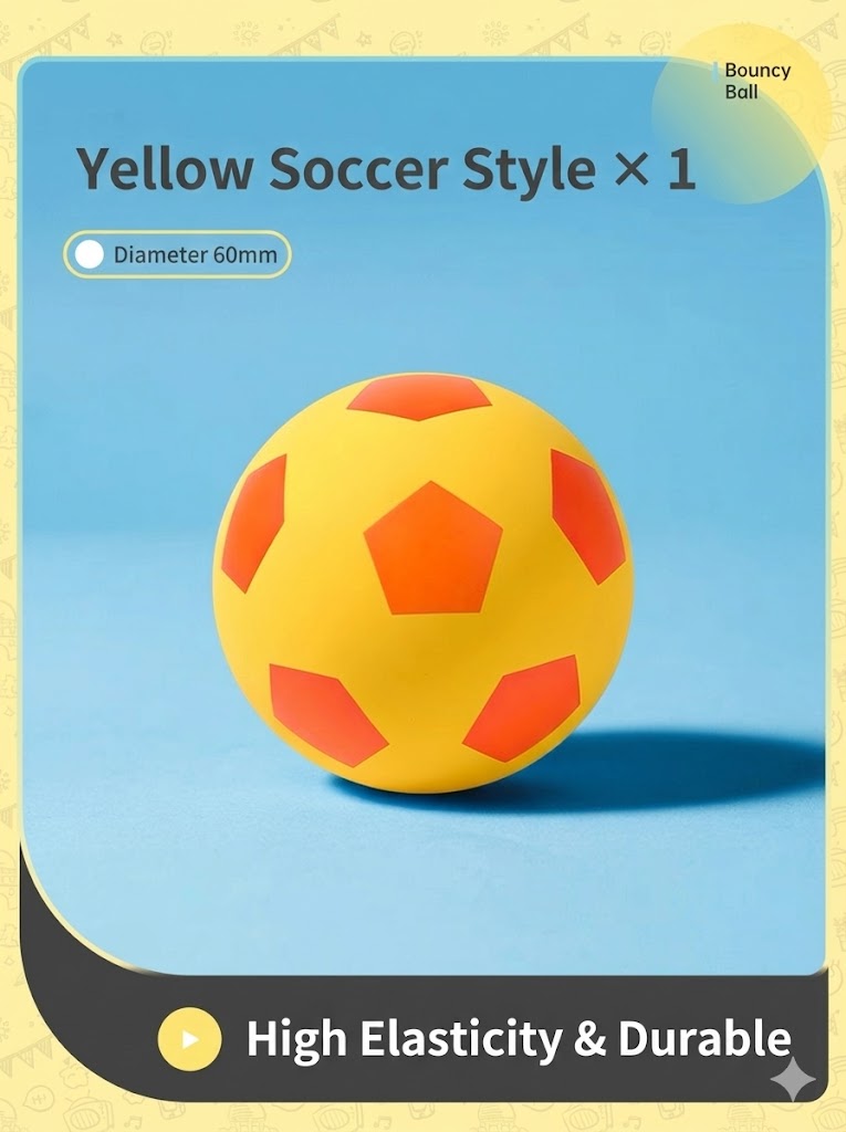 60mm High Bounce Sports Balls for Kids & Party Favors